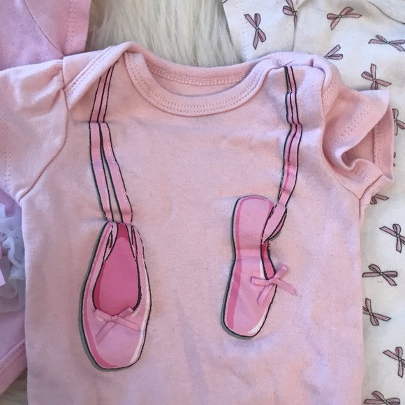 Baby Girl Ballet Shoes & Tutu Onesie 3pk 3M - Picture 2 of 7